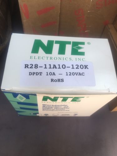 NTE R28-11A10-120K Relay 120VAC 10A DPDT Delay On Operate Time Delay, 8 Pin Oct