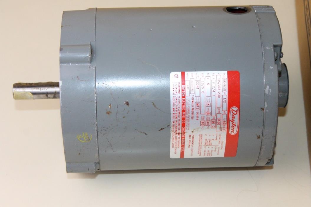 Dayton Motor 5K465B - 1/2 HP - 60 Hz - PH 1 - 115/208-230 V - 3450 RPM -