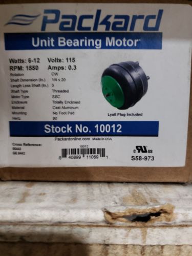 Packard Unit Bearing Motor, 16-25W HP, 115/1 Volts, 1575 RPM, 10020 New
