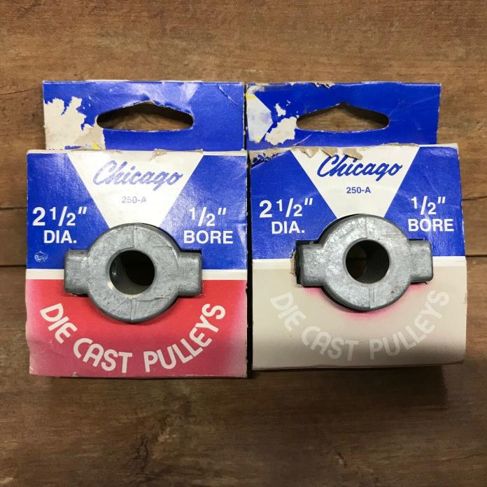 LOT OF 2 - Chicago Die Cast Single Grooved Pulley A Belt 2-1/2