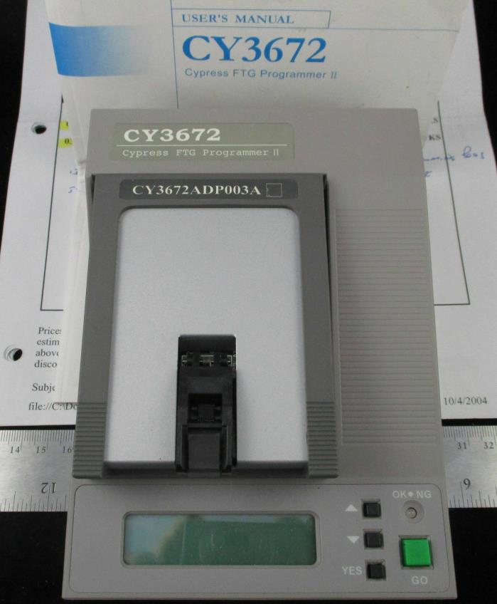 CYRESS FTG PROGRAMMER II, CY3672  and CY3672ADP003A