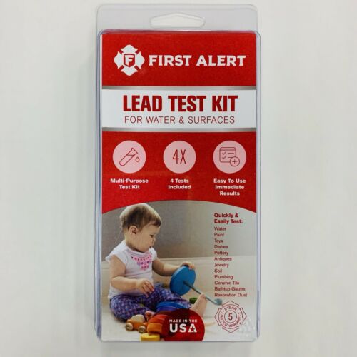 First Alert Lead Test Kit Includes 4 Tests for Water Soil Surfaces Toys Paint