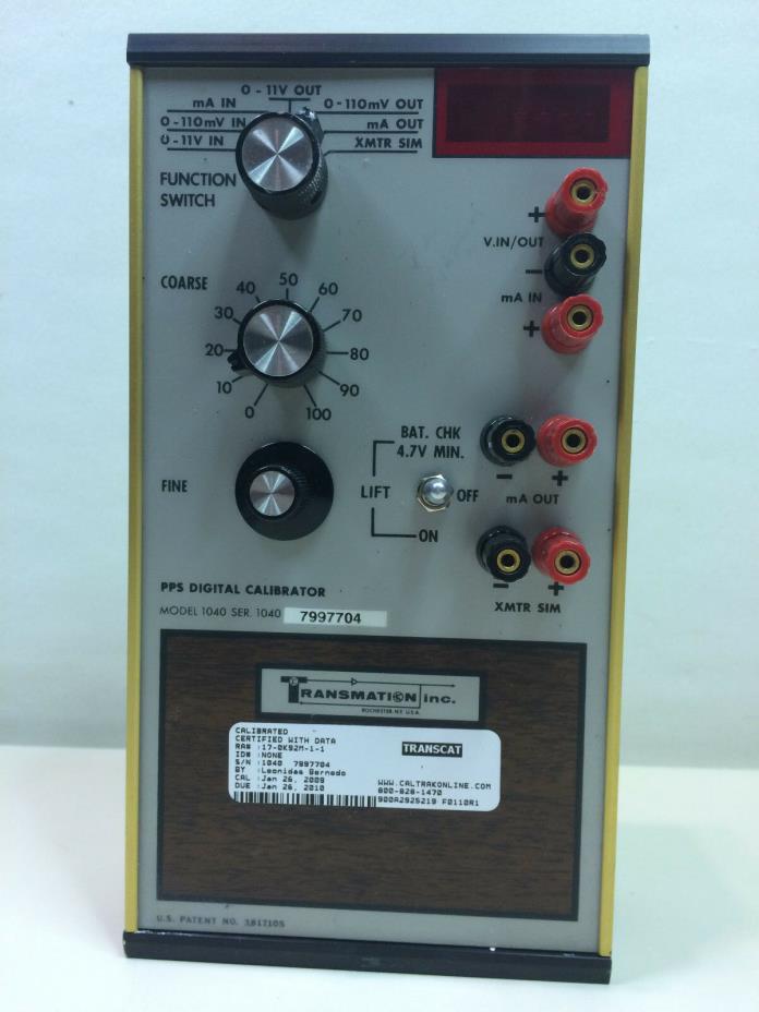 TRANSMATION 1040 PPS Digital Calibrator #7997704/Tester/Meter