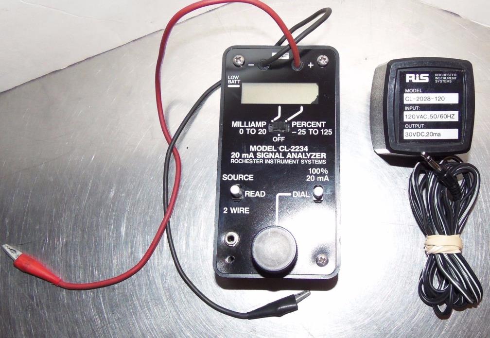 RIS Rochester AccuPro Model CL-2234 20mA Signal Analyzer w/Power Supply & Case