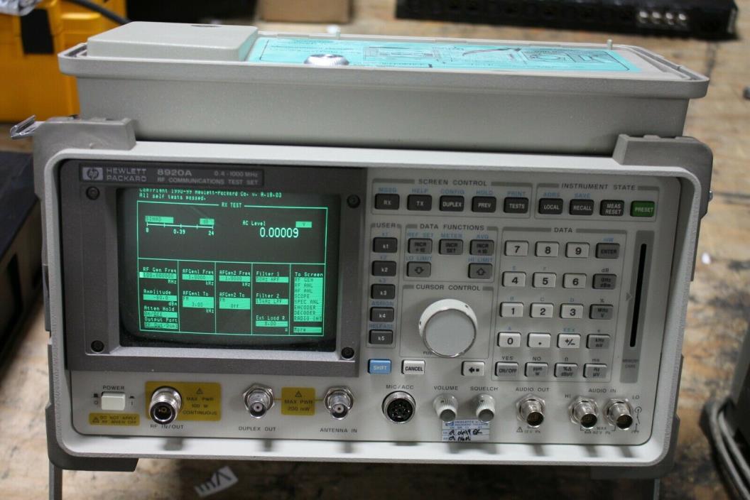 HP 8920A RF Communication Test Set 0.4-1000MHz -OPT 001,004,010,012,016,102,605