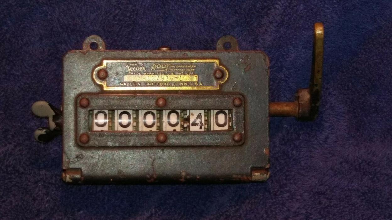 Vintage Veeder Root 6 digit counter A-137936-1 Hartford Connecticut