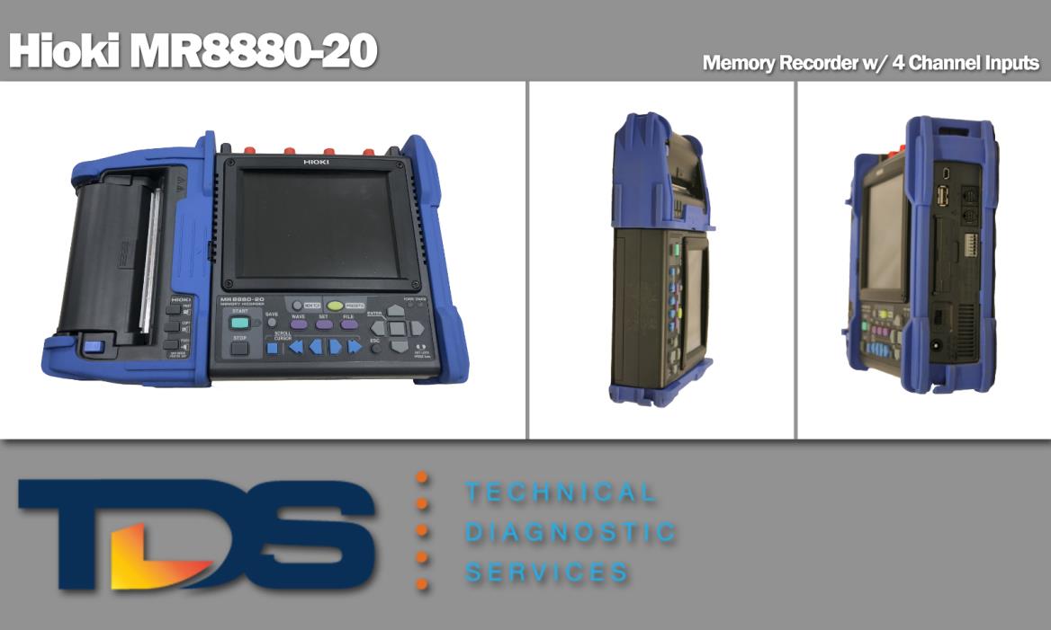[USED] Hioki MR8880-20 Memory Recorder w/ 4 CH Inputs + NIST Calibration Cert