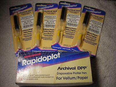 KOH-I-NOOR Rapidoplot Disposable Plotter Pens Box of 4 Black H style
