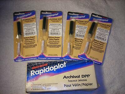 KOH-I-NOOR Rapidoplot Disposable Plotter Pens Box of 4 Green H style