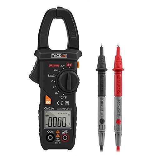 Digital Clamp Meter, Tacklife CM02A 600 Amp TRMS 6000 Counts NCV with AC Current