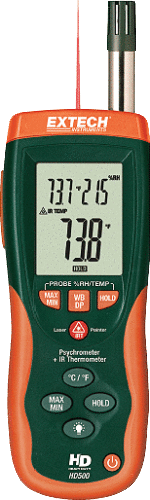 Extech HD500 Psychrometer with Infrared Thermometer