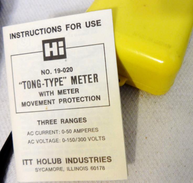 Vintage Hi ITT Holub Industrial TonType Volt Meter tested   works   instructions