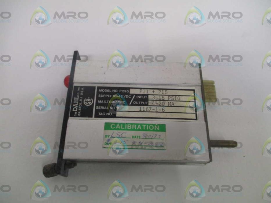 DAHL P290-P11+P15 TEST MODULE * USED *