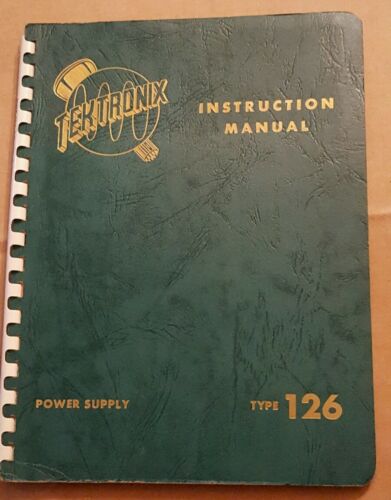 tektronix instruction manual type 126 power supply vintage book booklet rare