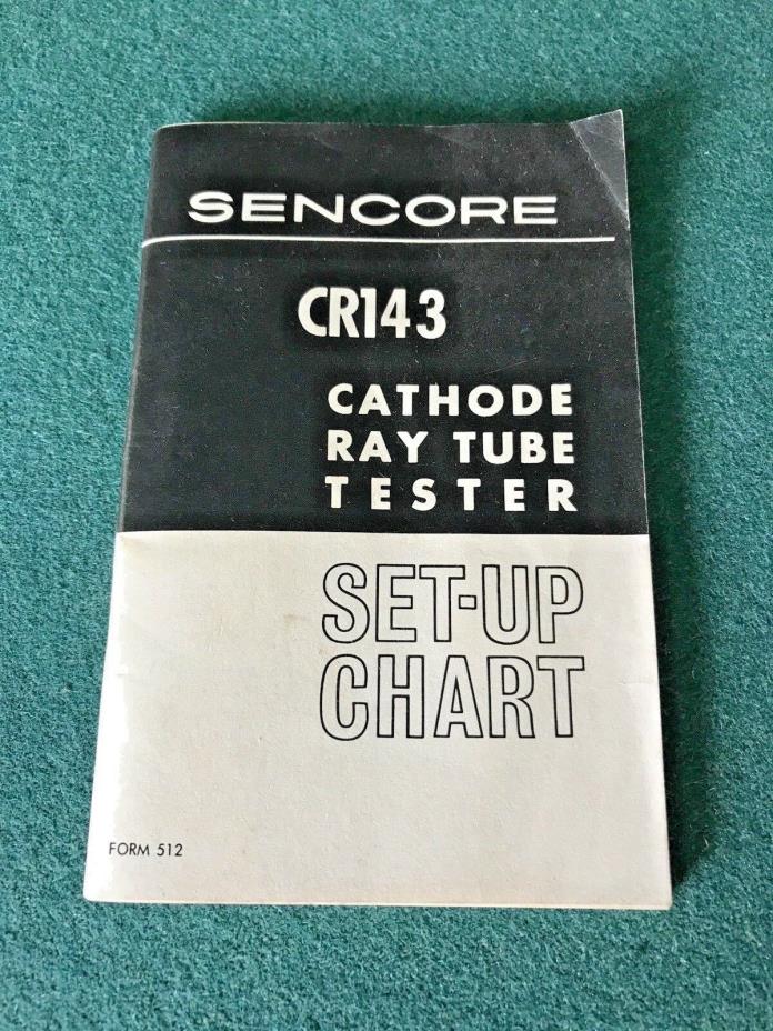 Rare Secore Model CR143 CRT Cathode Ray Tube Tester Set-Up Chart Book