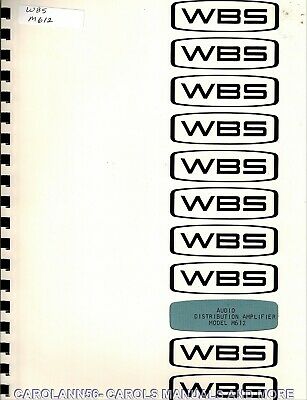 WBS Manual M612 Audio Distribution Amplifier