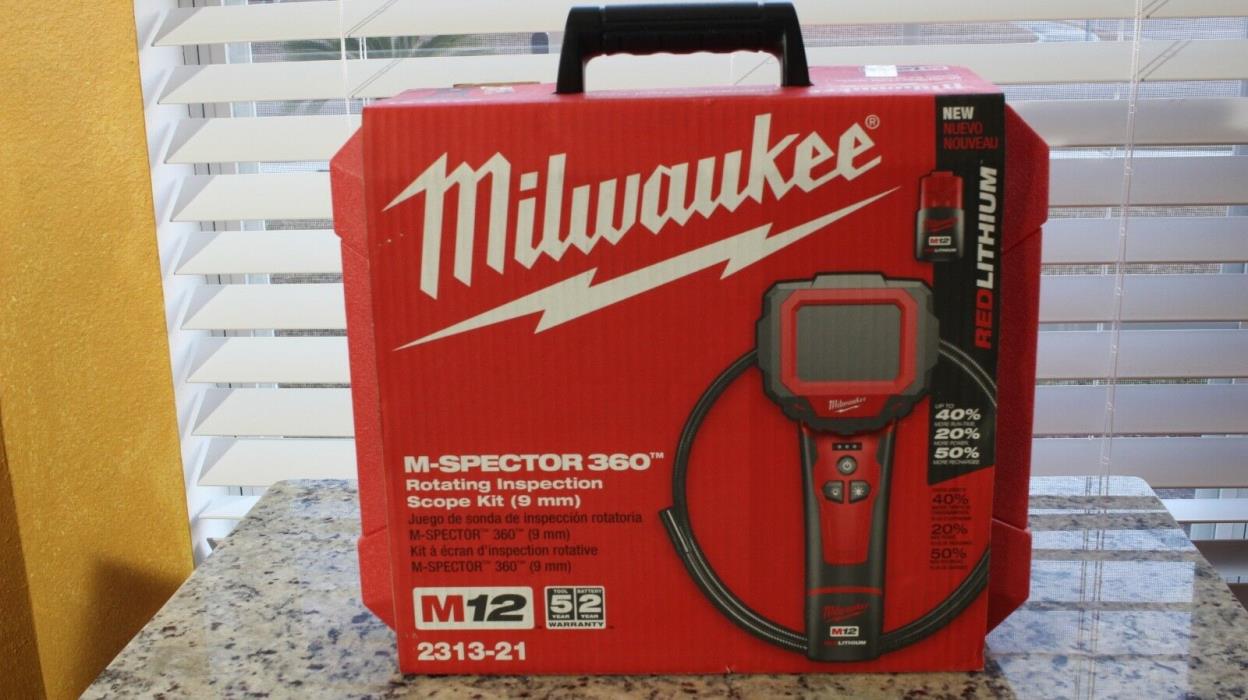 NEW Milwaukee M12 M-spector 360 Rotating Inspection Scope Kit Camera 2312-21