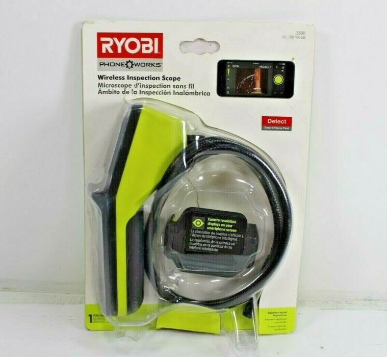 Ryobi Phone Works Inspection Scope 3 ft. Submersible Flexible Cable LED Durable