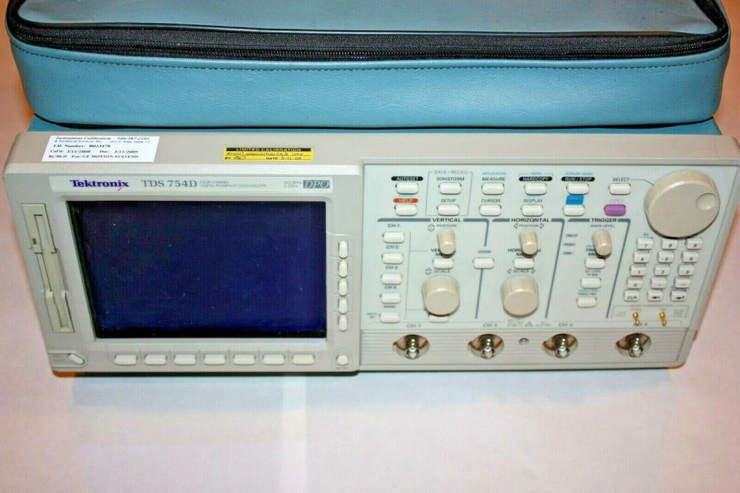 Tektronix TDS 754D 500MHz 2GS/s Oscilloscope opt 13,1F,HD,2M,2F, Probes P6139A