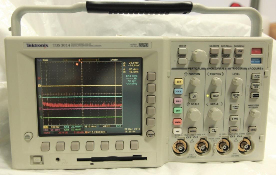 Tektronix TDS3014 4 Channel Oscilloscope 100MHz 1.25 GSa/s, FFT, Adv. Trig opt