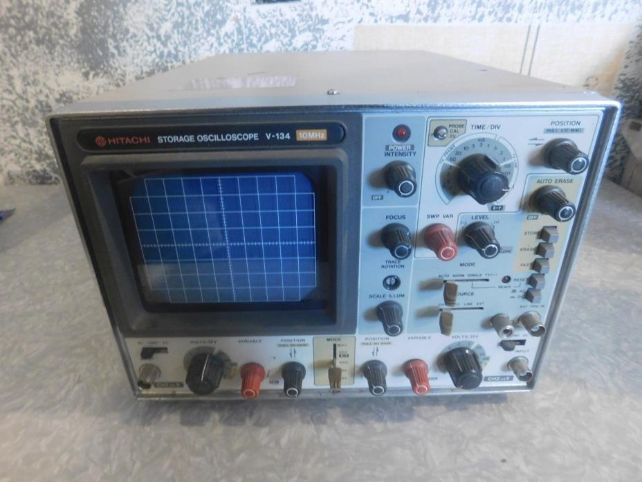 Hitachi v-134 10 Mhz Storage Oscilloscope *Power On