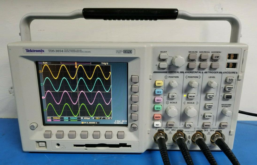 Tektronix TDS3054 500 MHz 5GS/s 4 Channel Oscilloscope TESTED!