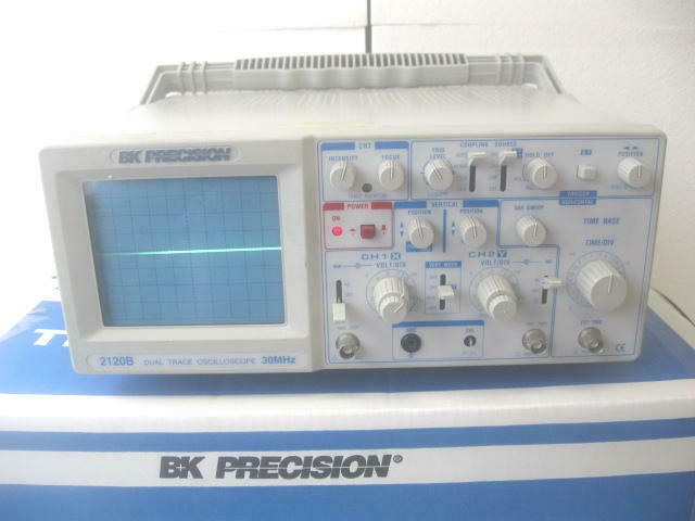 BK Precision 2120B Dual Trace 30MHz Analog Oscilloscope - Clean w/ box, manual