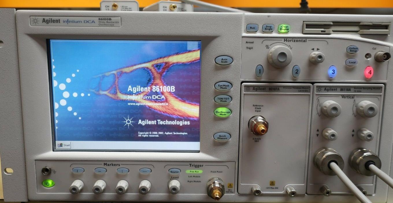 Agilent 86100B DCA Wide Band Oscilloscope With 86107A, 86117A,  86118A Modules