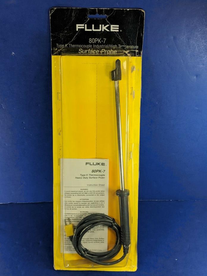 New Fluke 80PK-7 Type K Thermocouple Industrial/High Temperature Surface Probe
