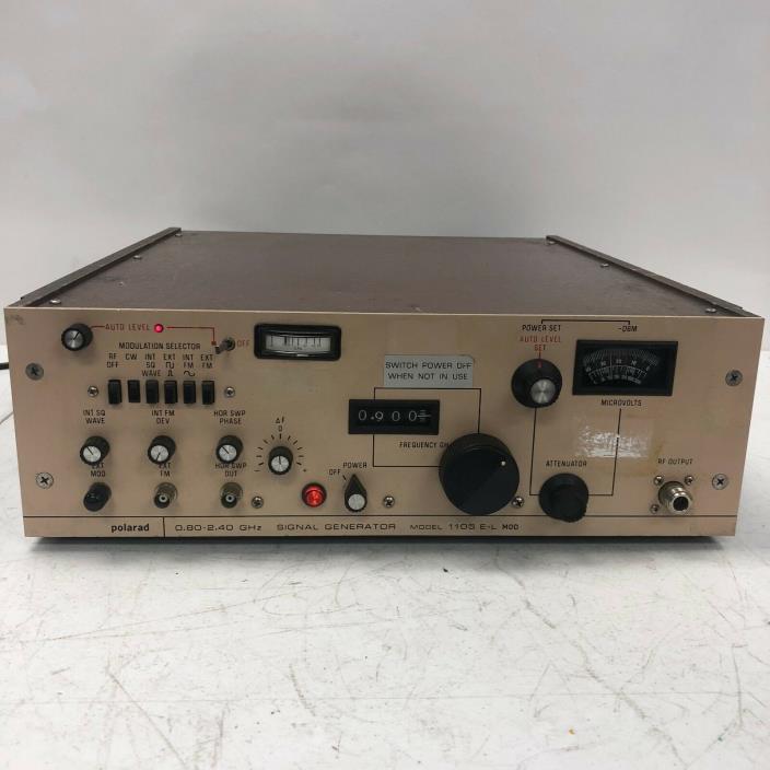 Vintage Polarad 0.80-2.40 GHz Microwave Signal Generator Model 1105 E-L Mod