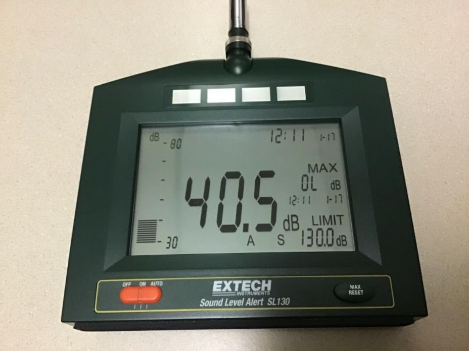 Extech Instruments SL130 SL130G Microphone Alarm LCD Sound Level Alert Meter