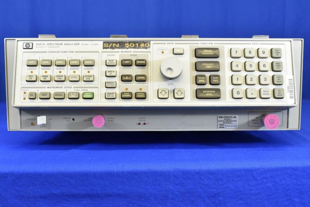 HP 8567A Spectrum Analyzer, 10 kHz to 1500 MHz - FOR PARTS/REPAIR