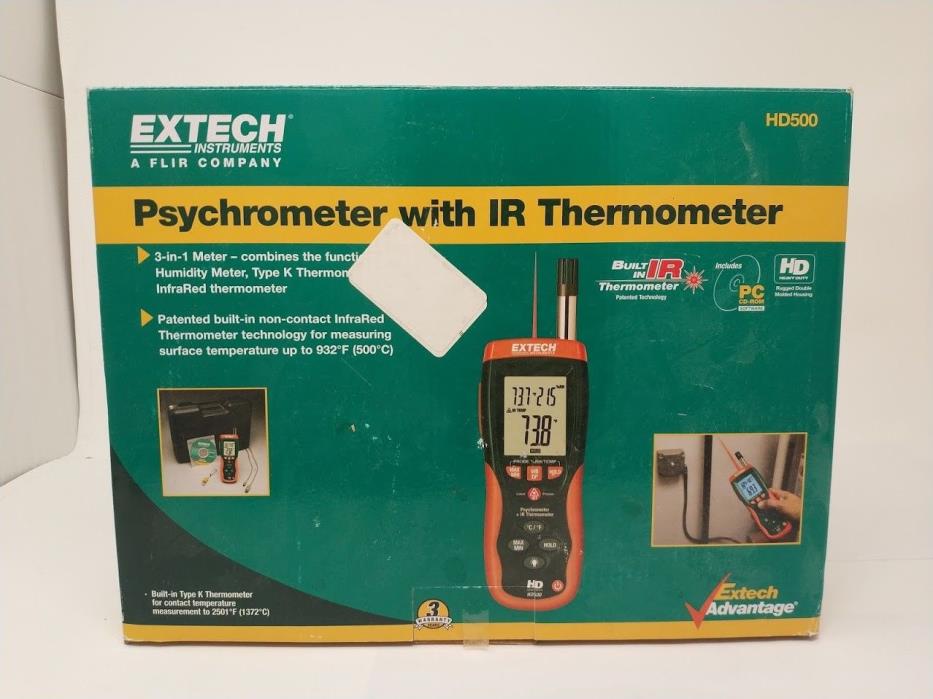 EXTECH HD500 Relative Humidity Meter w/ IR Thermometer