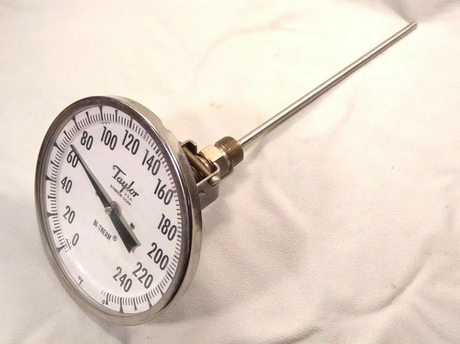 TAYLOR BI-THERM THERMOMETER RARE TILT DIAL LARGE 5