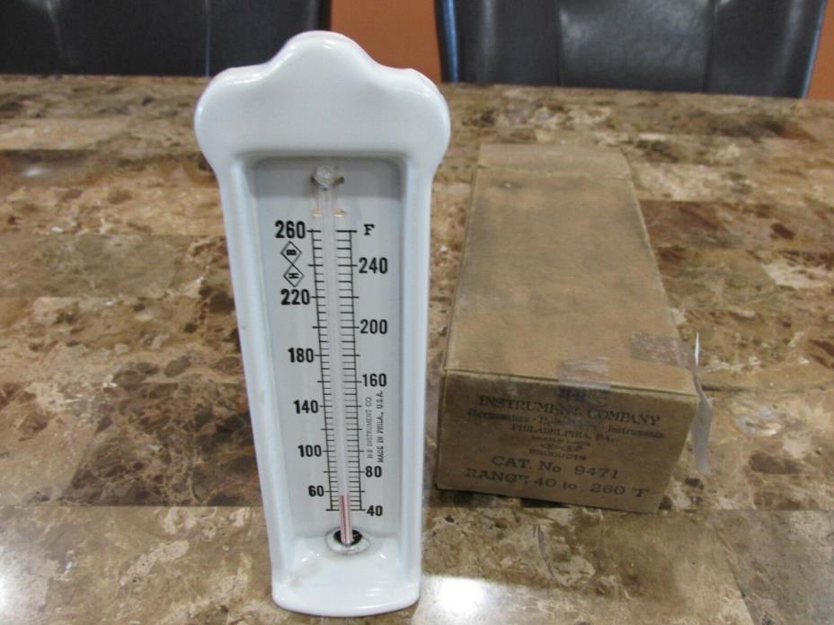 NOS Porcelain Thermometer H  B Instruments 40 - 260 Degree # 9471