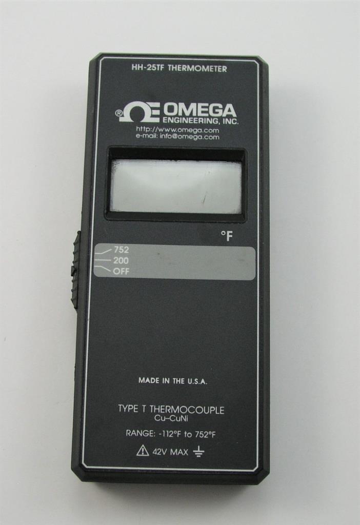 OMEGA CALIBRATION THERMOMETER TEMPERATURE METER HH-25TF T Thermocouple