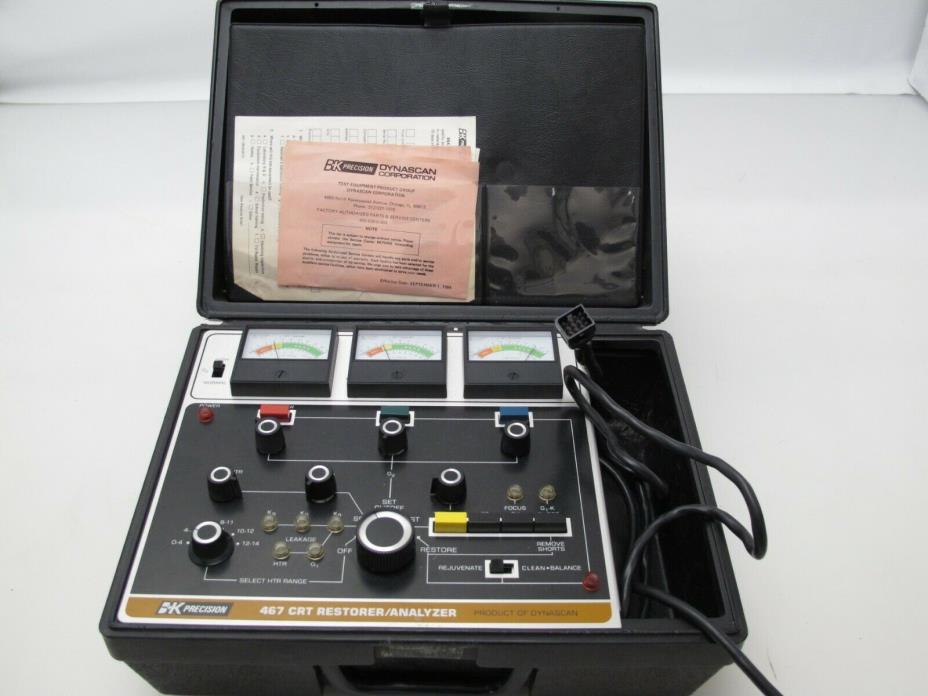 B&K 467 PICTURE TUBE RESTORER ANALYZER with attachments