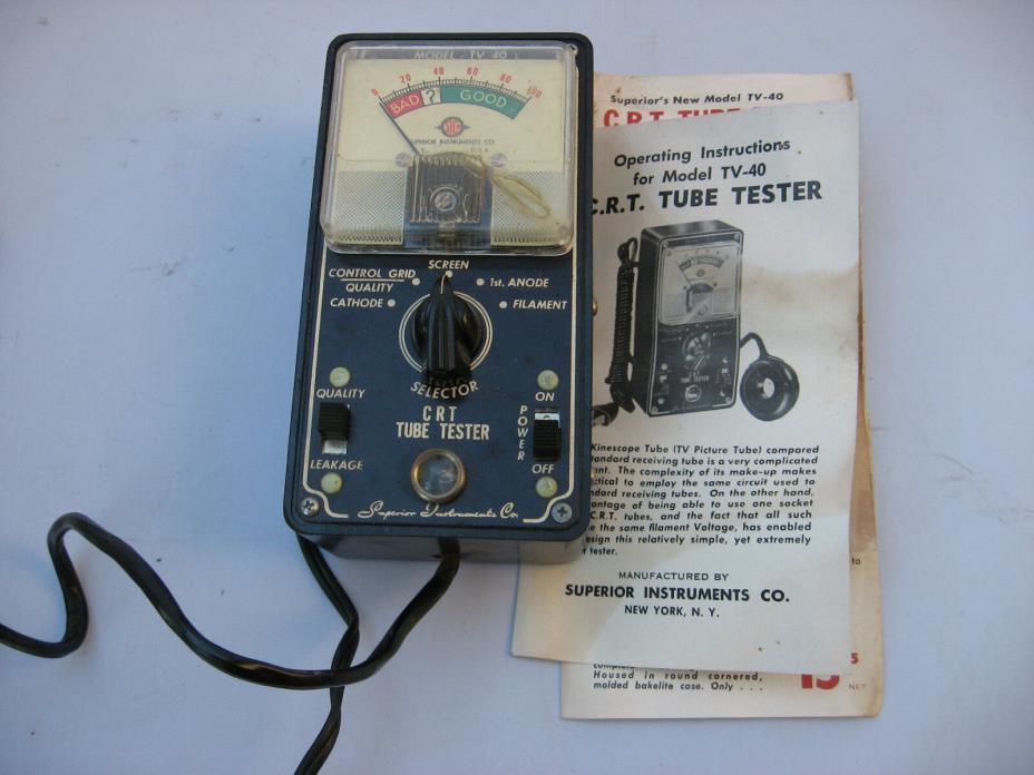 Superior Instruments Co. vintage CRT tube tester