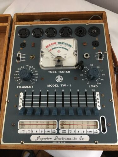 Superior Instrument Company Tube Tester Model TW-11 in Oak Wooden Box