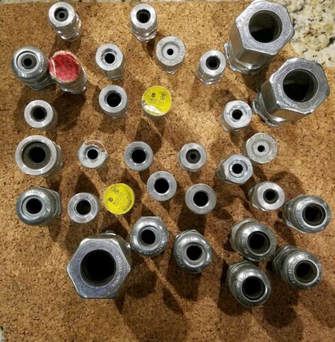 Huge Lot of Mixed Appleton Electric Cord Grip Liquid Tight Cord Fittings.