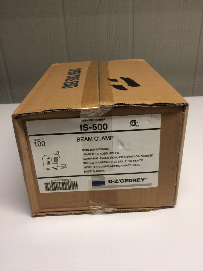 Oz-Gedney IS-500 Iron Beam Clamp 1/4-20 Tapped - Box of 100, NIB