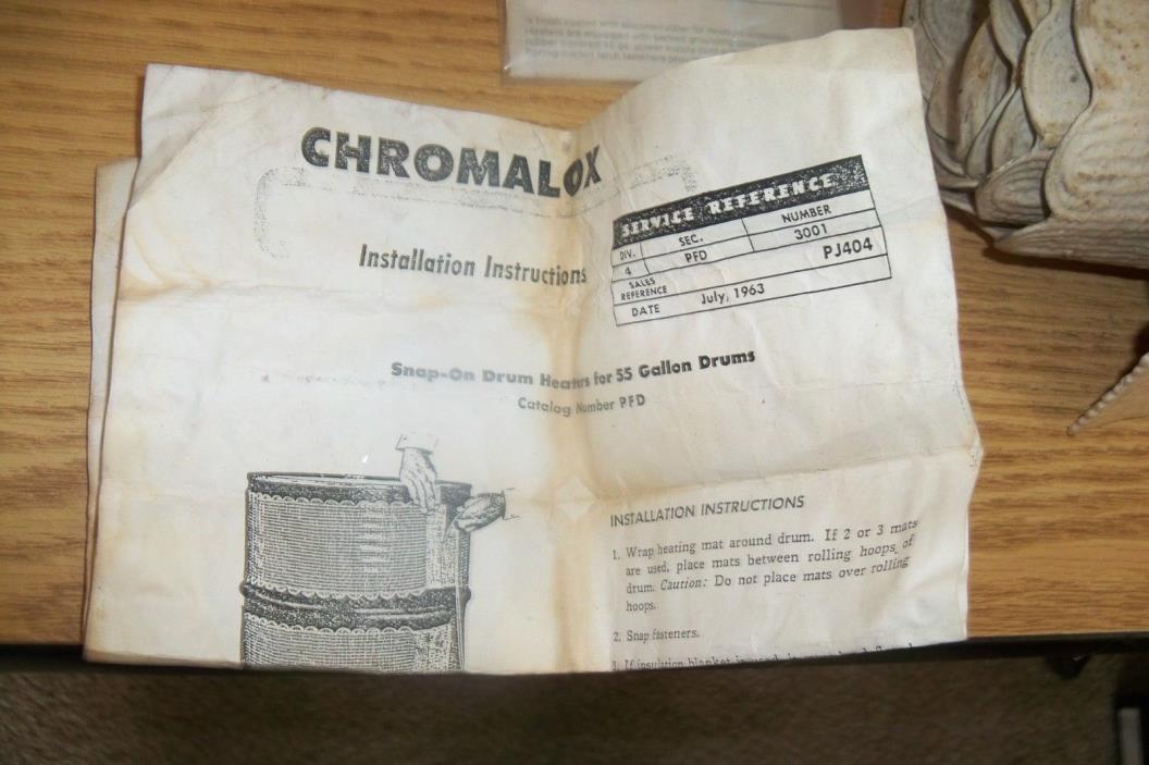 Chromalox Snap On Drum Heater For 55 Gallon Drum PJ404