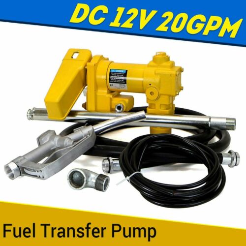 Fuel Transfer Pump 12V 20GPM Diesel Gas Gasoline Kerosene Car Truck 2800 rpm UT