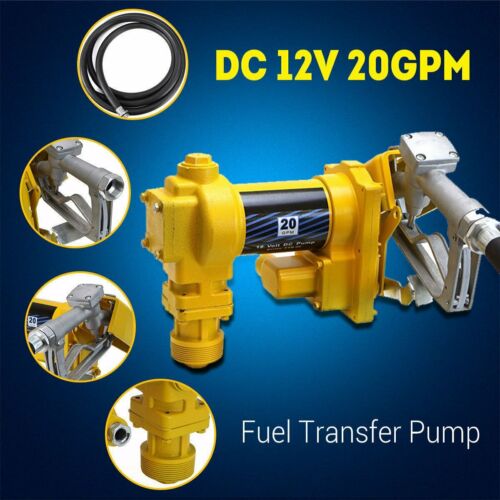 20 GPM 12V Fuel Transfer Pump Diesel Gas Gasoline Kerosene Car Truck Tractor BP