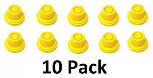 10 Pack Replacement YELLOW SPOUT CAPS Top Hat Style fits # 900302 900092 BLITZ