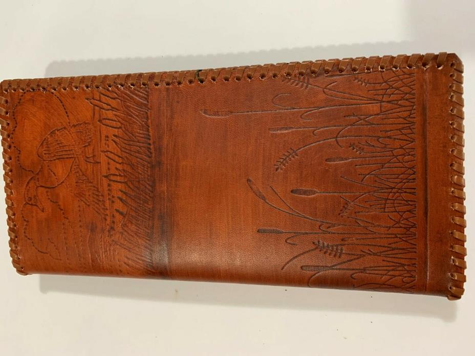 Oil Field Duck Hunting embossed Leather Pipe Tally Book Cover 8.75