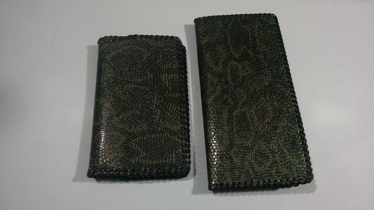 (2)Oil Field Leather Snake Print Pipe Tally Book Covers 8.75