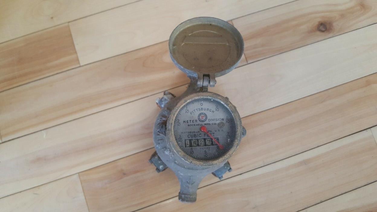 Antique Rockwell Empire Brass Water Meter Pittsburgh Meter Steampunk Industrial