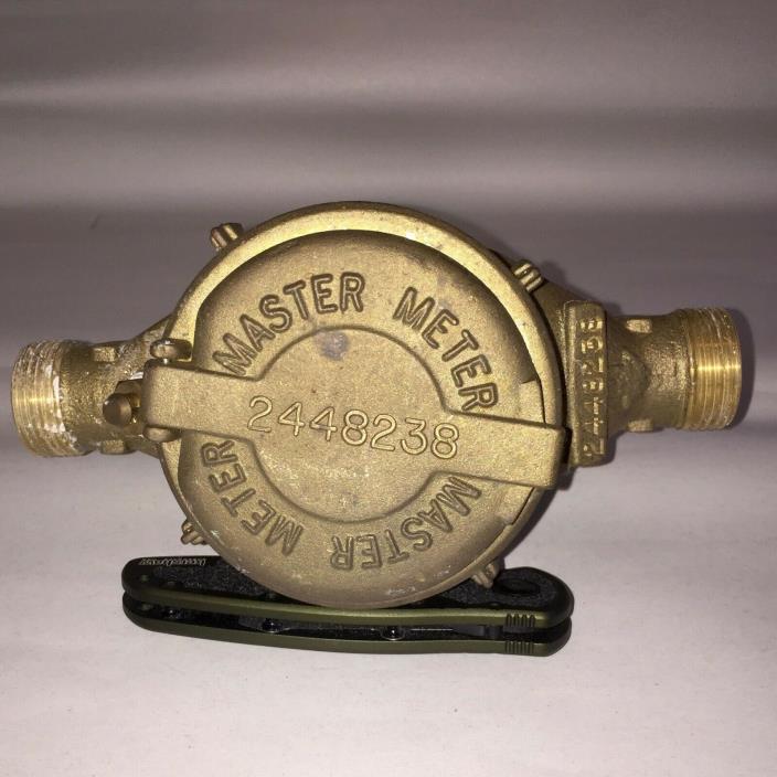 Vintage MASTER METER Steampunk Water Meter - Full Brass 5/8