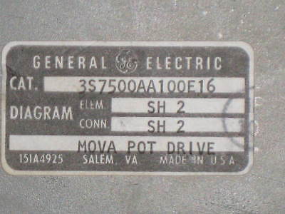 MOVA POT DRIVE , # 3S7500AA100E16 , GAS TURBINE CONTROLS (E1)